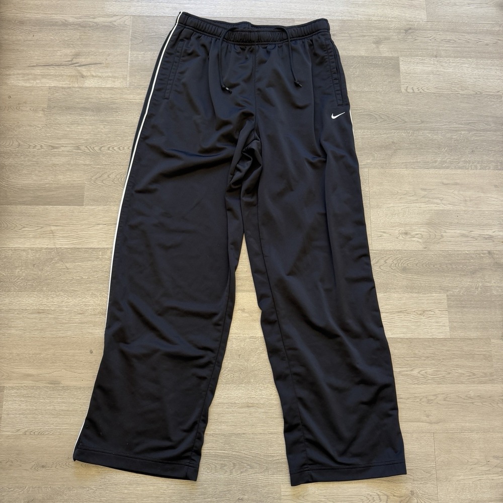 Nike Dri-FIT Jogger Pants Mens XL Black Straight Zip Ankle Athletic‎ Y2K